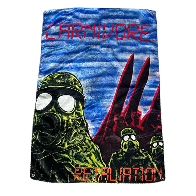 carnivore-retaliation-drapeau-poster-tissu-100x70 image 1