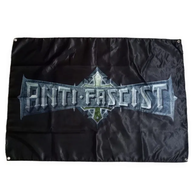 anti-fascist-death-metal-drapeau-mural-100x70-tissu image 1