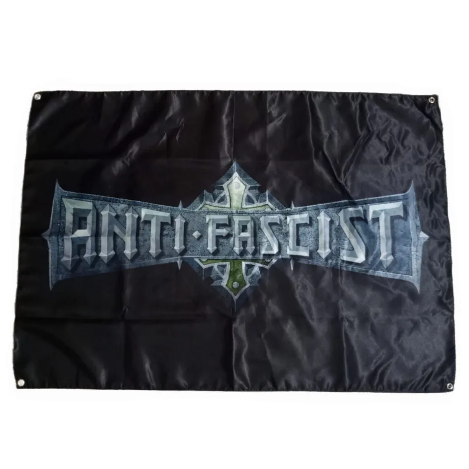 anti-fascist-death-metal-drapeau-mural-100x70-tissu image 1