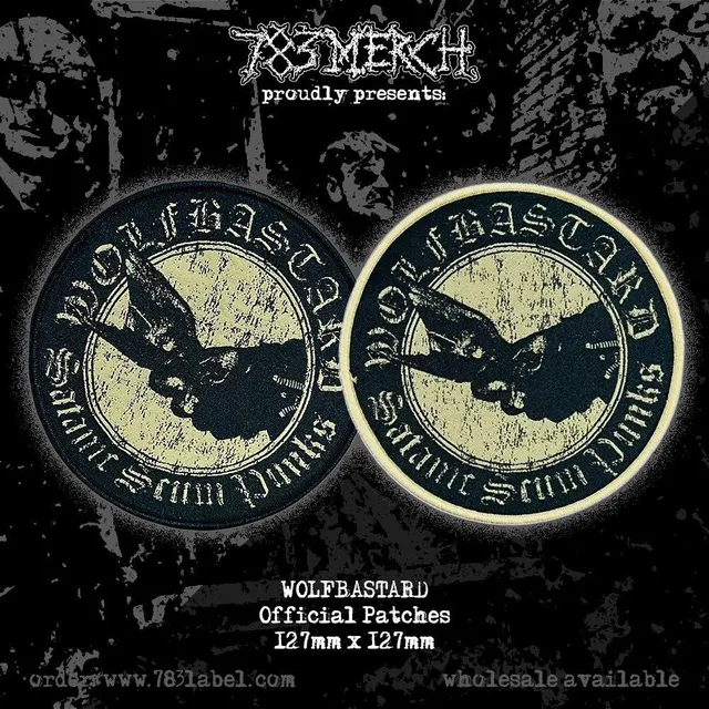 wolfbastard-satanic-scum-punks-patch-tiss-bordure-noire image 1