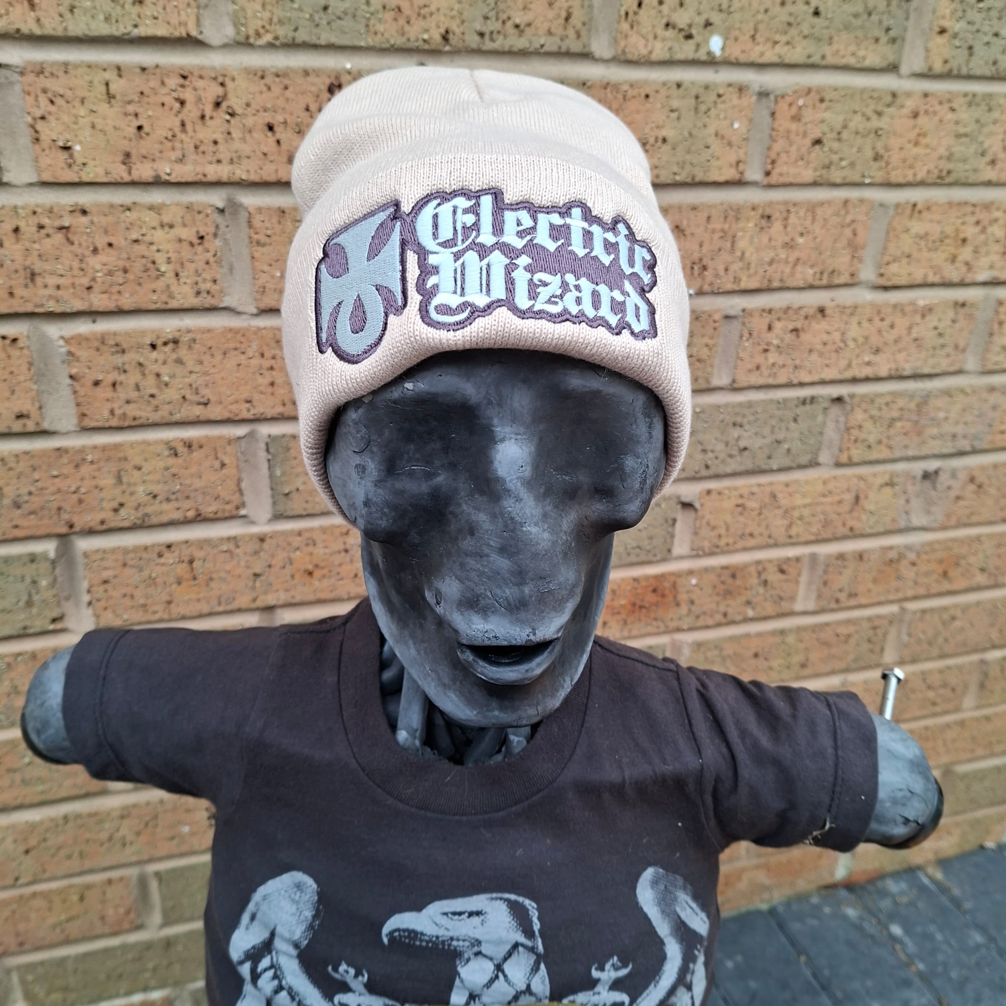 electric-wizard-logo-bonnet-beige-phosphorescent-brod image 1