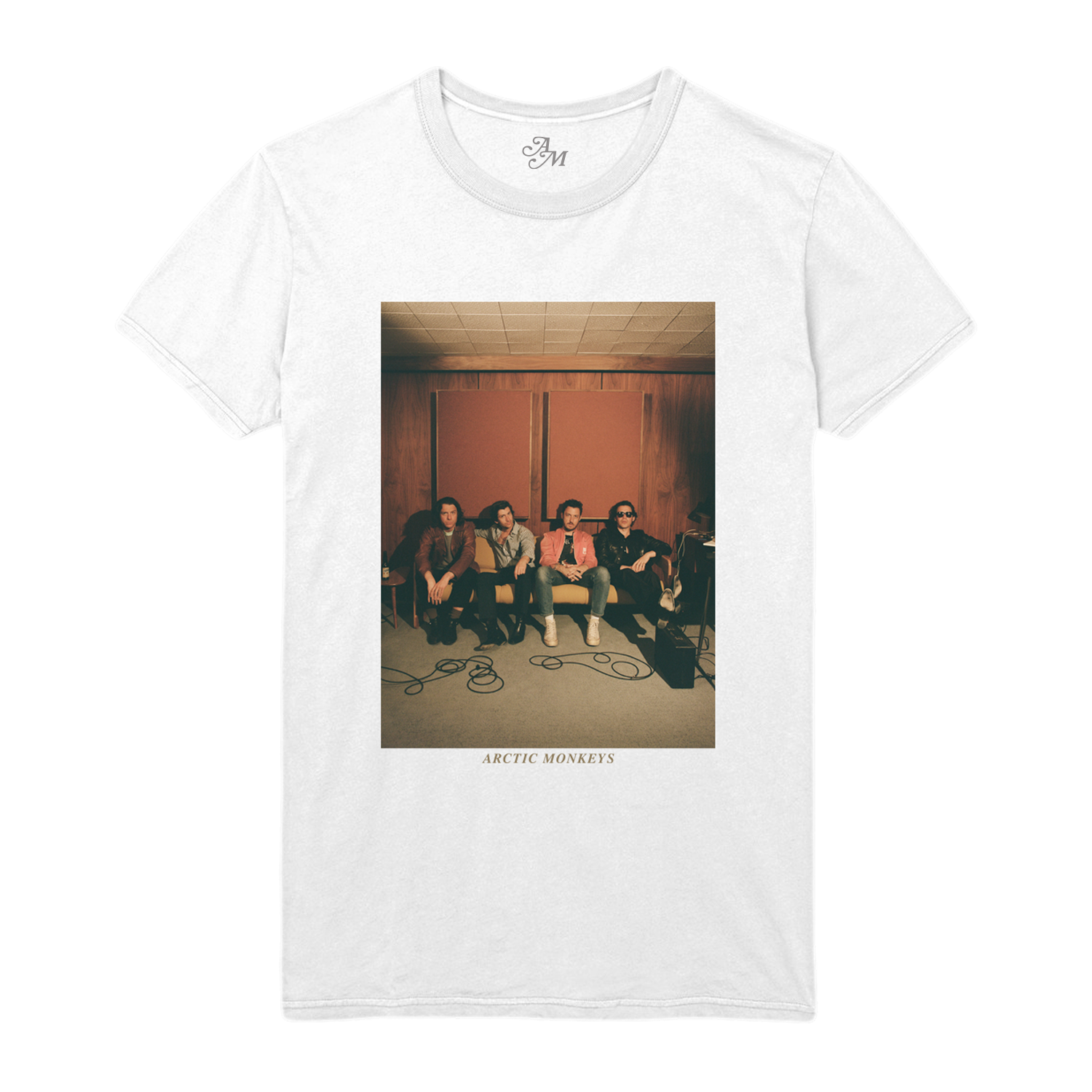 arctic-monkeys-band-photo-t-shirt-blanc-photo image 1