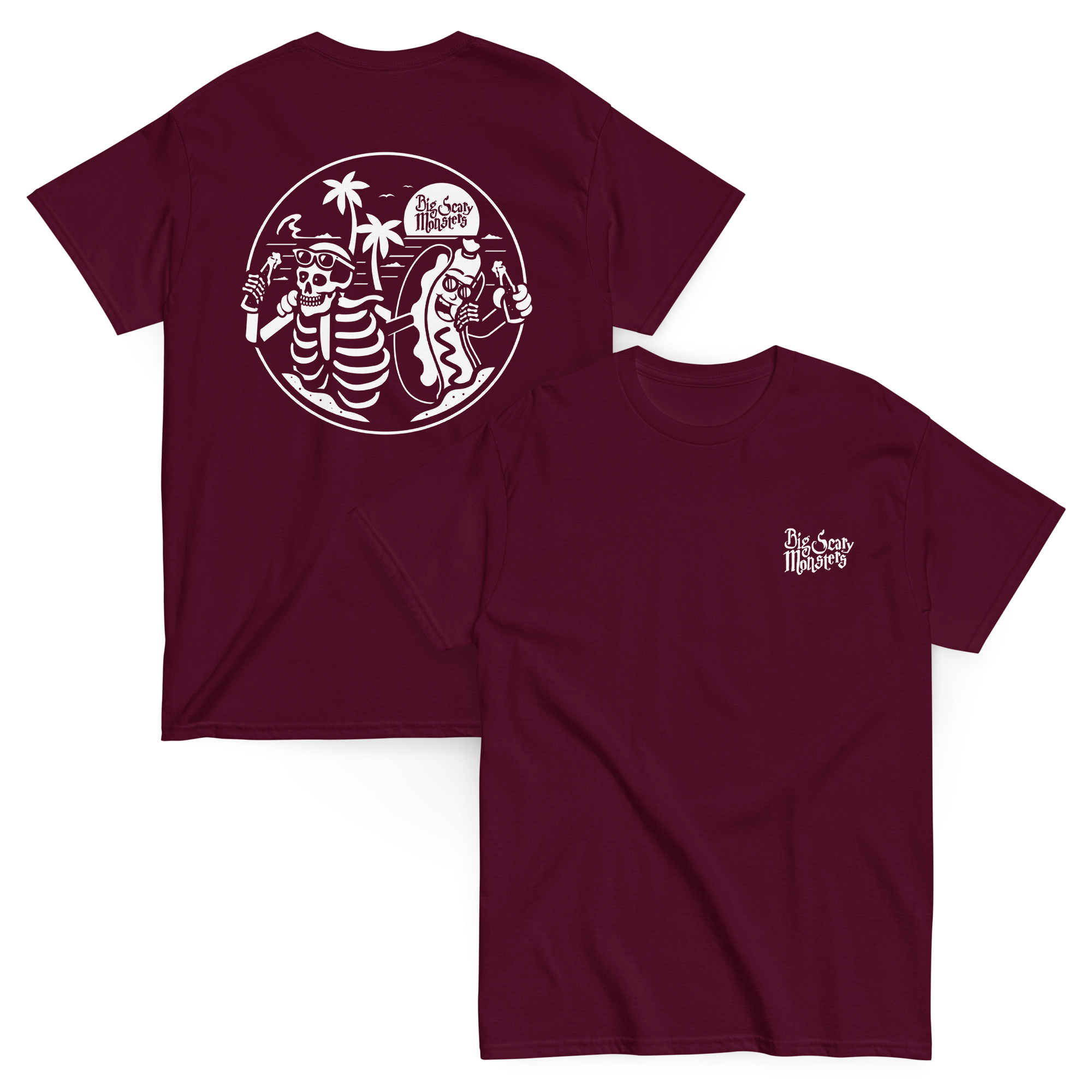 skeleton-hot-dog-t-shirt-bordeaux-coton-dos image 2