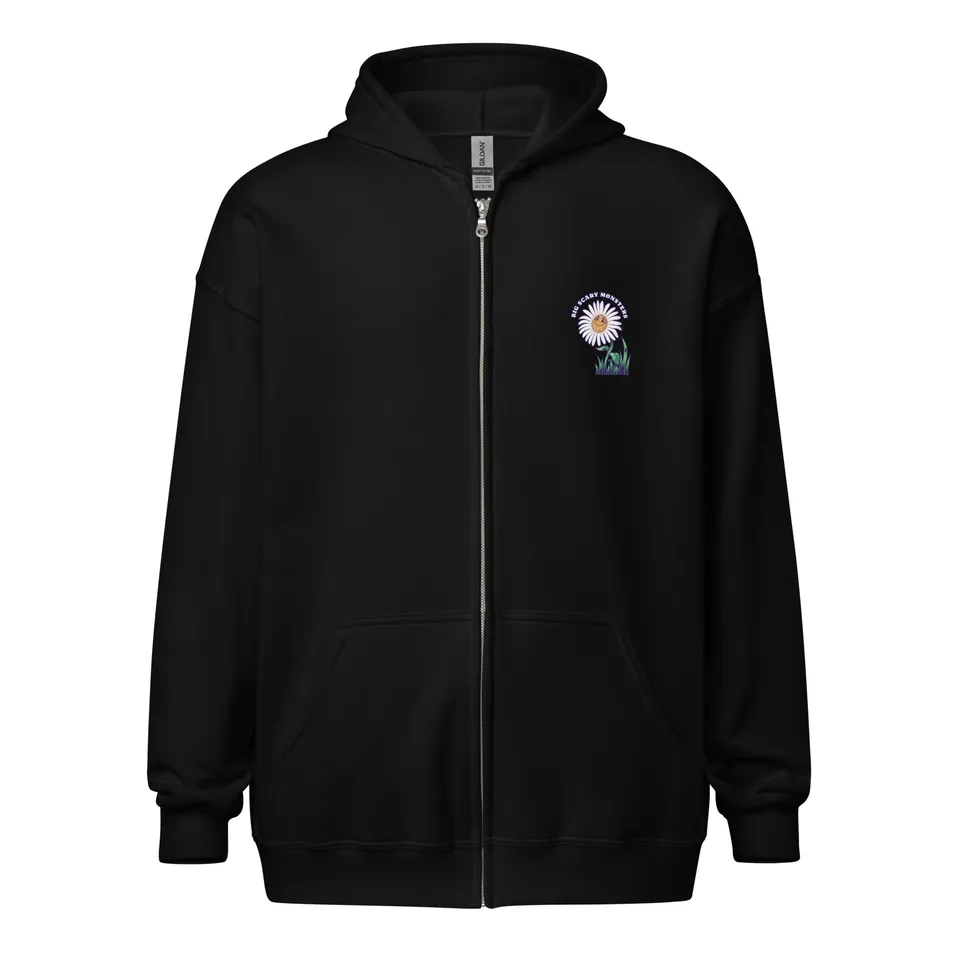 daisy-zip-hoodie-noir-coton-polaire-capuche-m image 1
