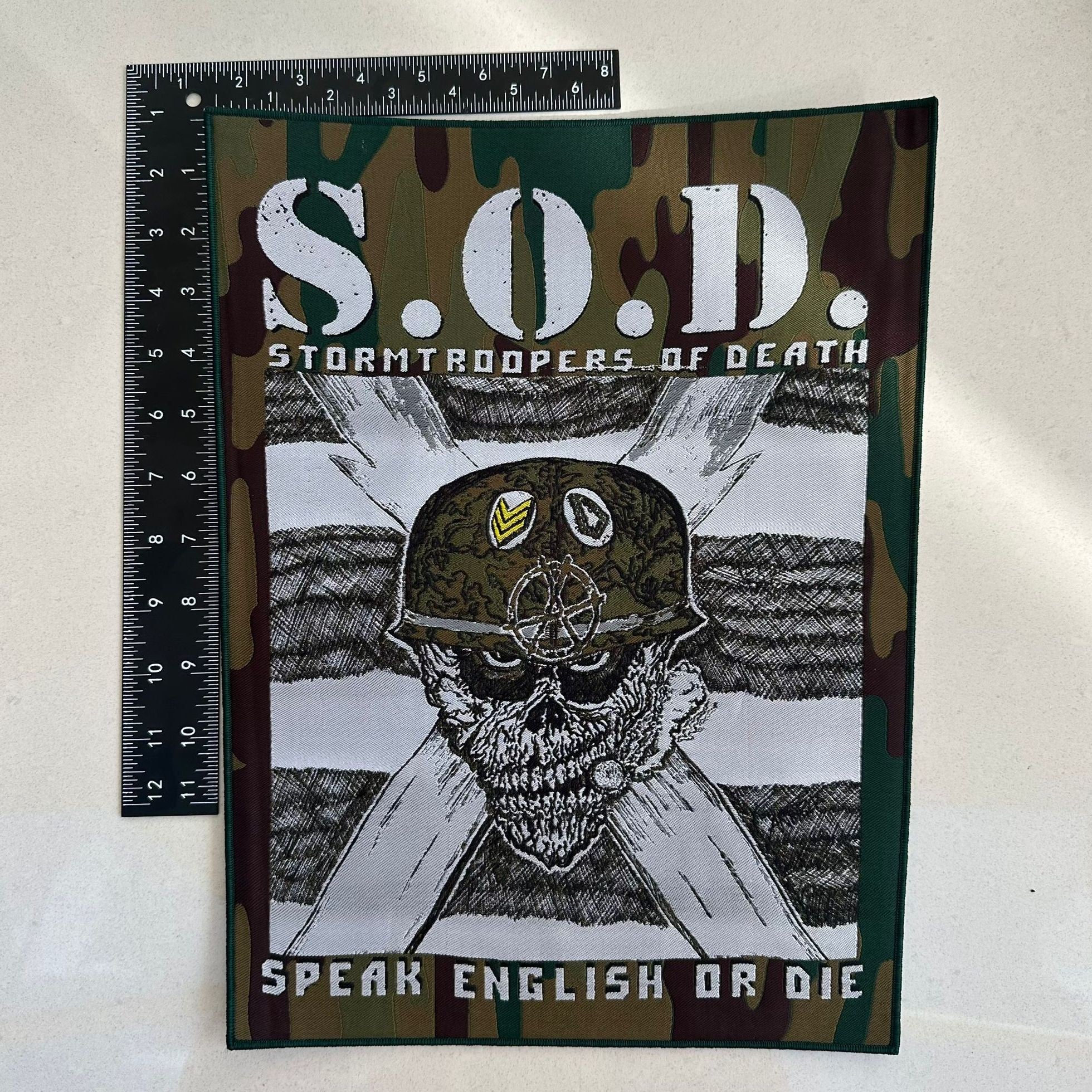 783punx-s-o-d-speak-english-or-die-patch-dos-bordure-verte image 2