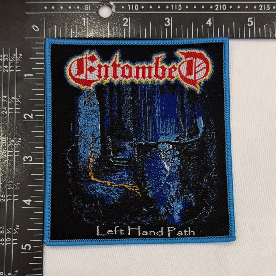 entombed-left-hand-path-patch-tiss-bordure-jaune-woven image 5