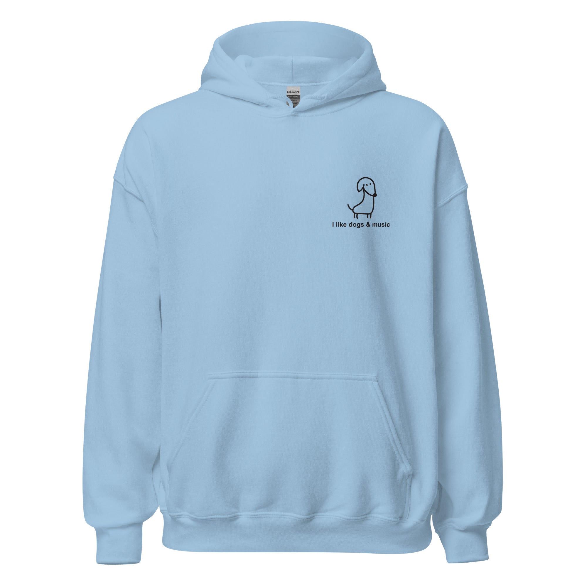 i-like-dogs-music-hoodie-sweat-capuche-noir-taille-l image 2
