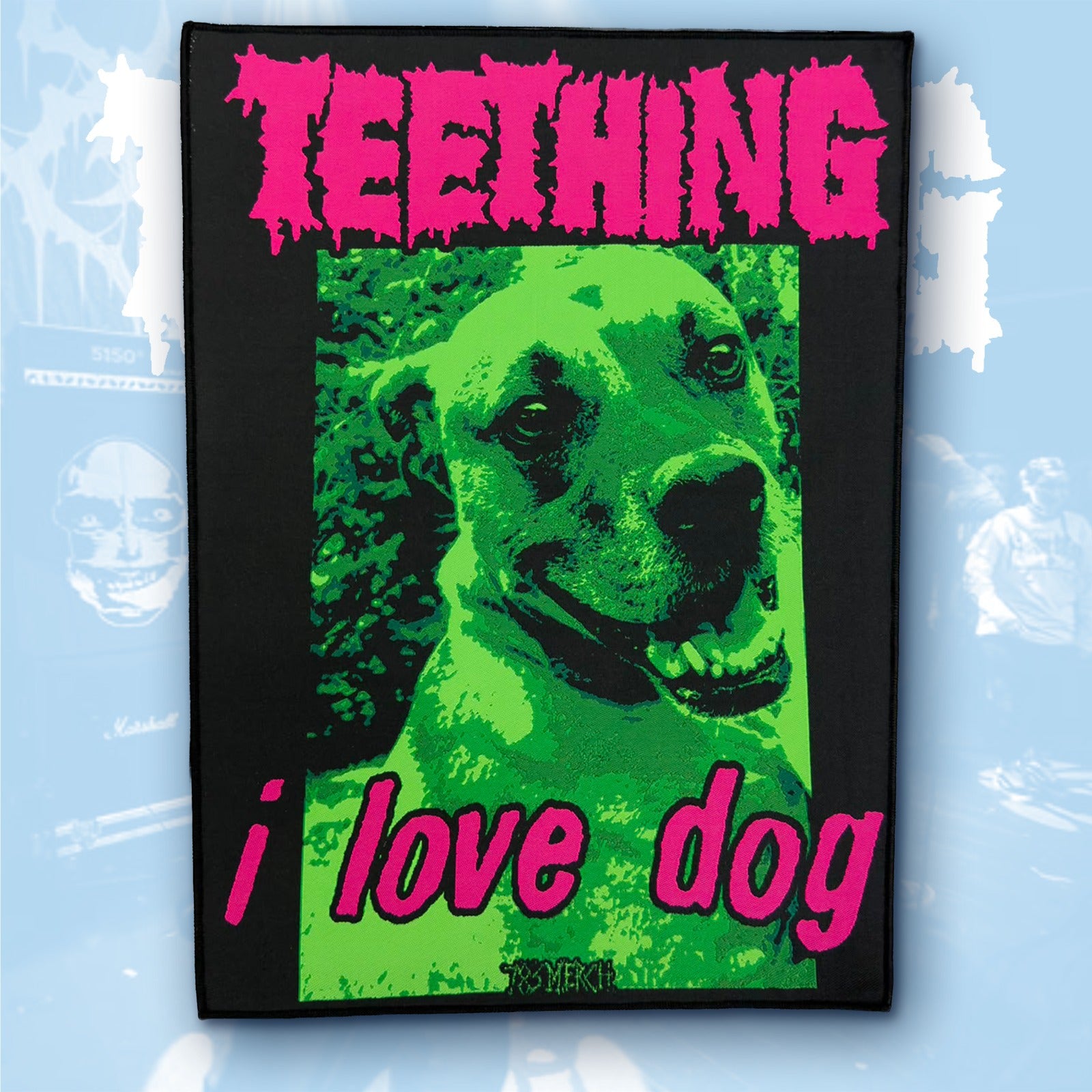 783punx-teething-i-love-dog-backpatch-tiss-bord-noir image 2