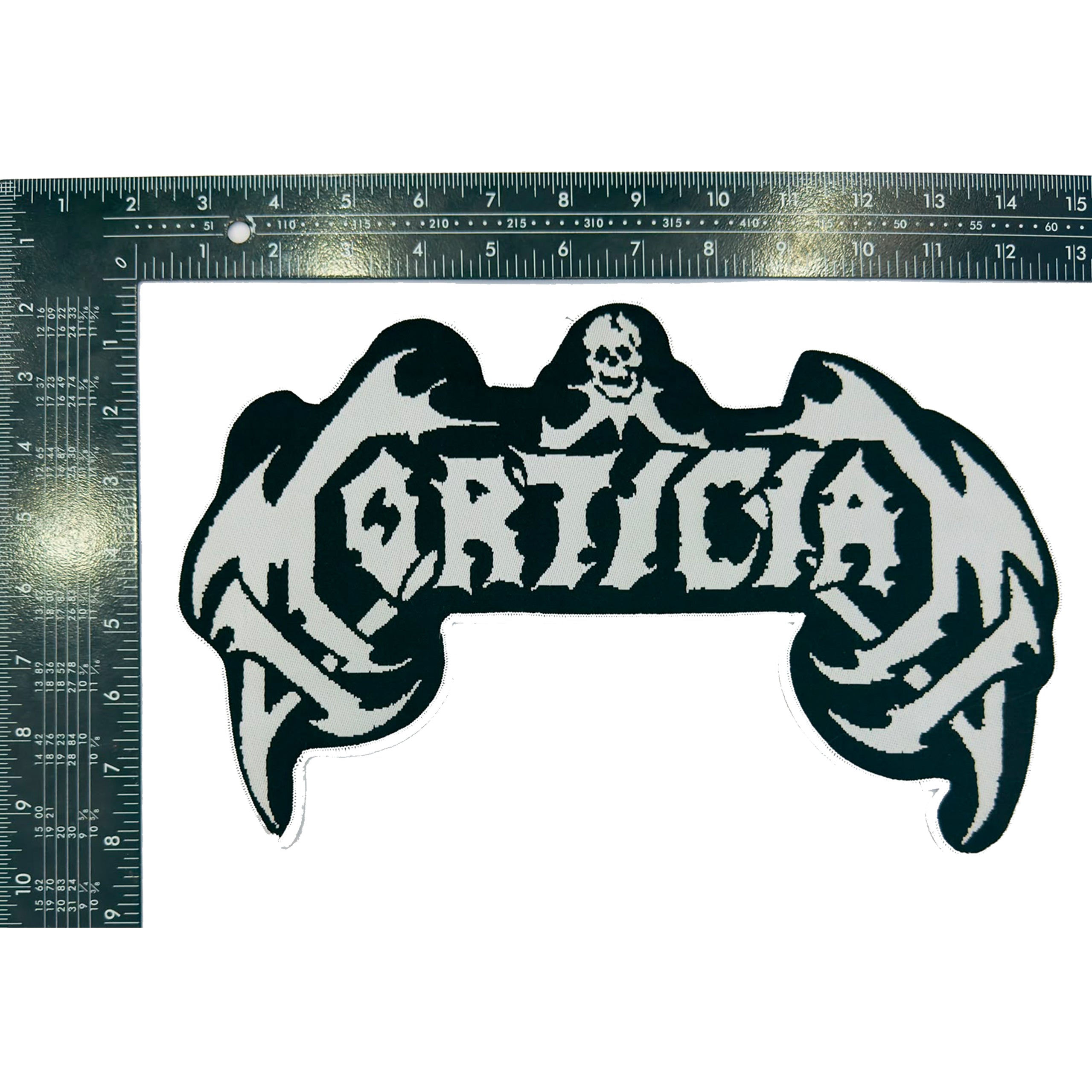 mortician-logo-patch-tiss-oversize-bordure-noire image 3