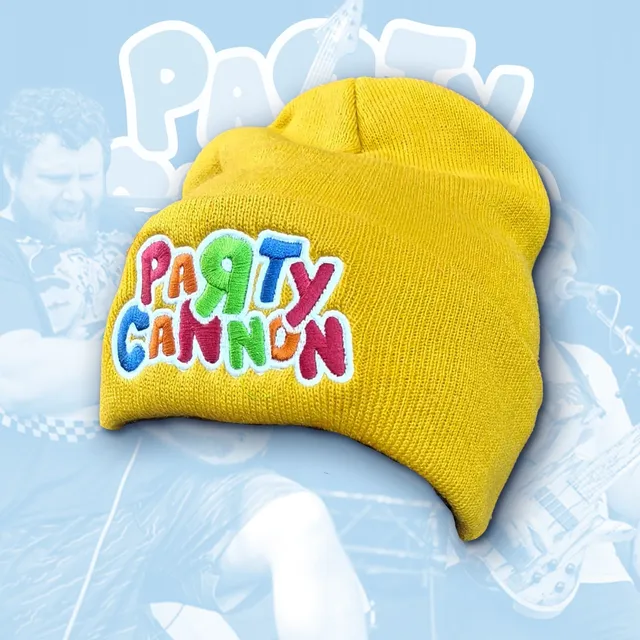 party-cannon-bonnet-jaune-moutarde-logo-phosphorescent image 1
