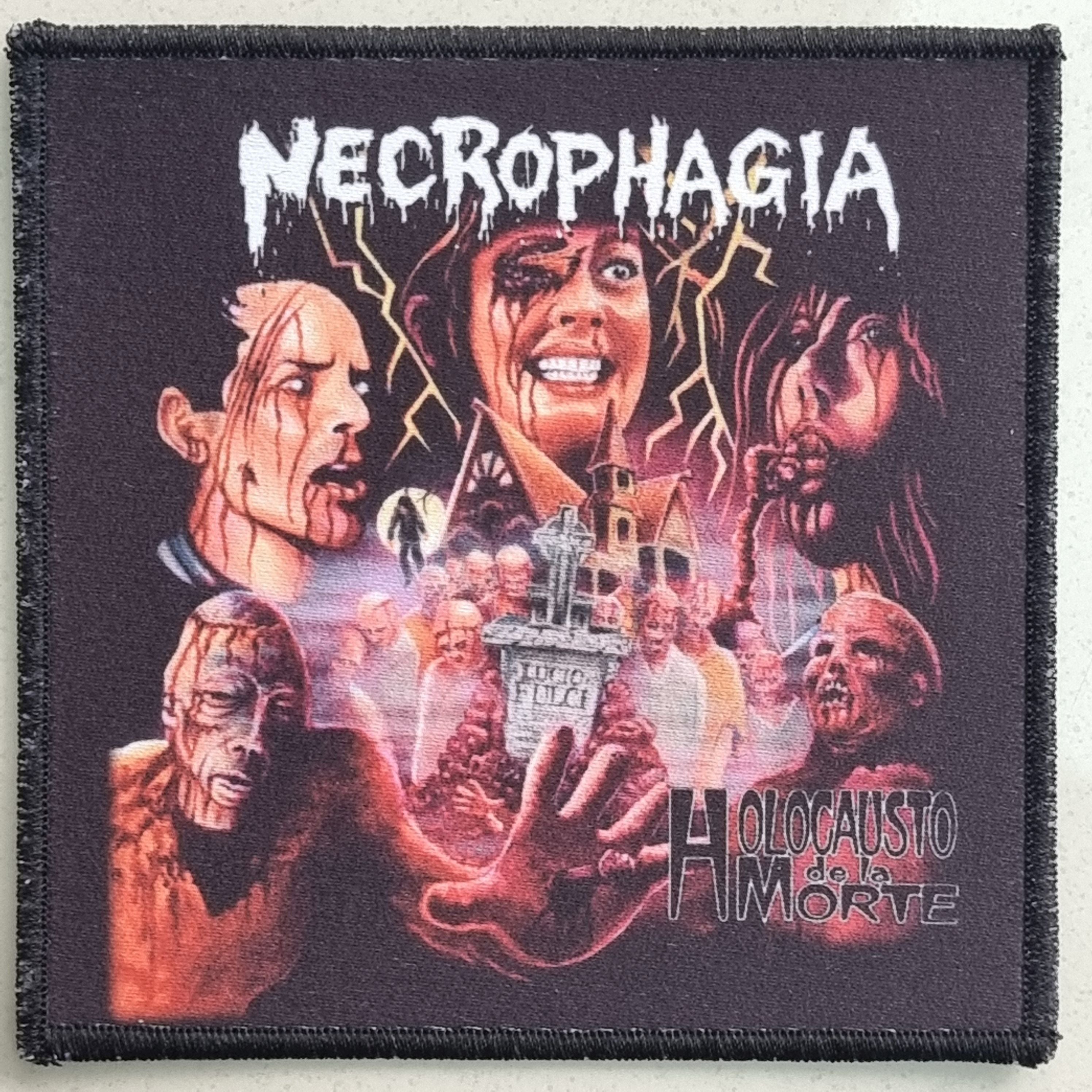 necrophagia-holocausto-de-la-morte-patch-petit-logo-metal image 1