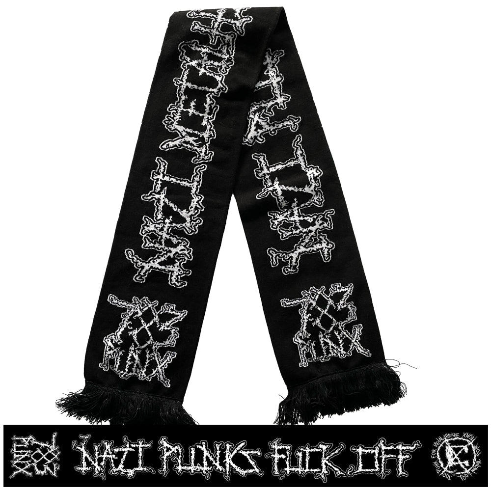 nazi-punks-fuck-off-charpe-double-face-franges image 1