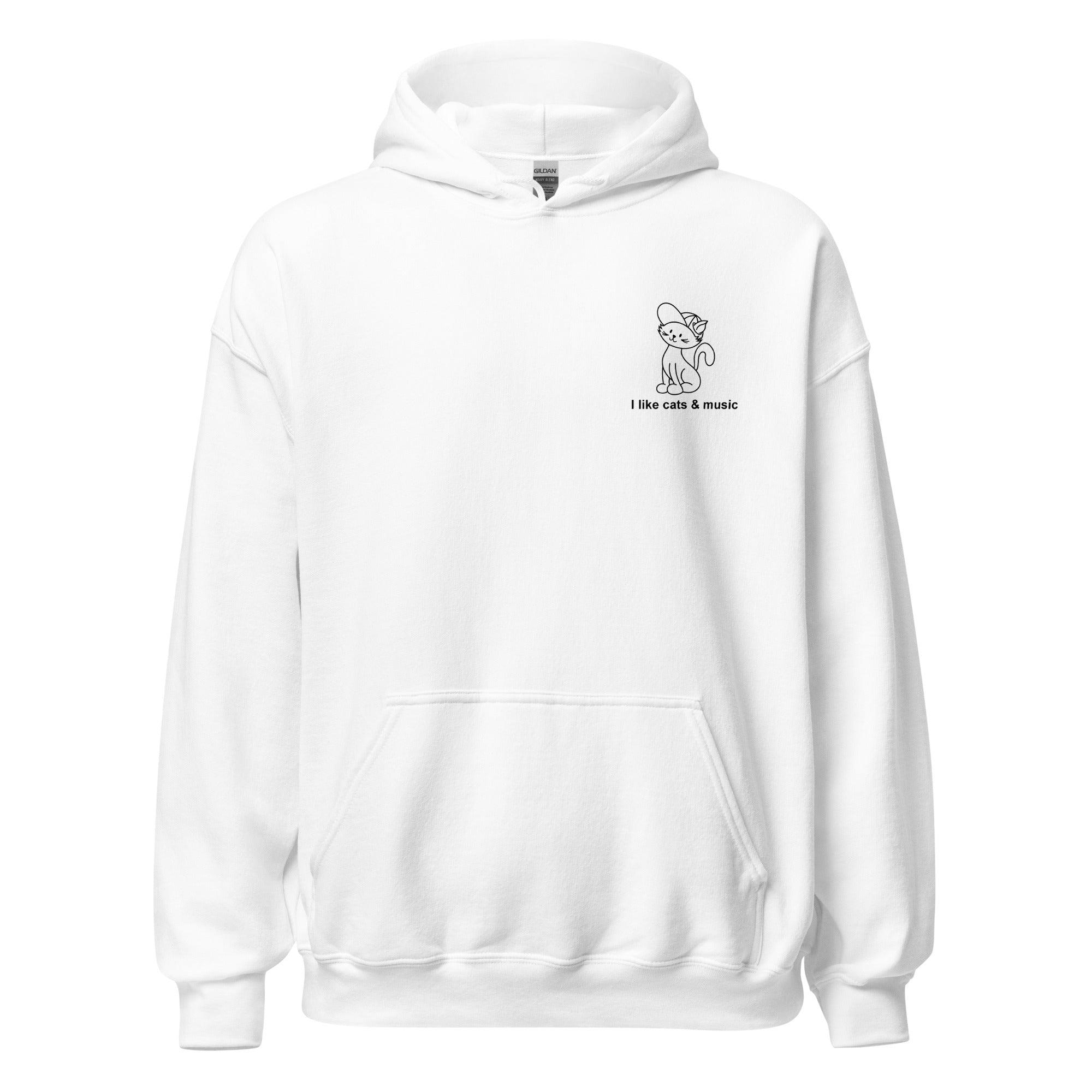 i-like-cats-music-hoodie-sweat-capuche-noir-taille-l image 4