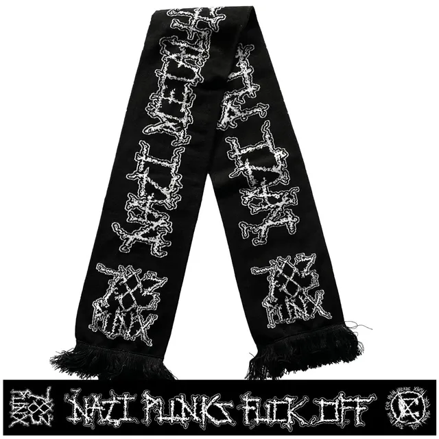 nazi-punks-fuck-off-charpe-double-face-franges image 1