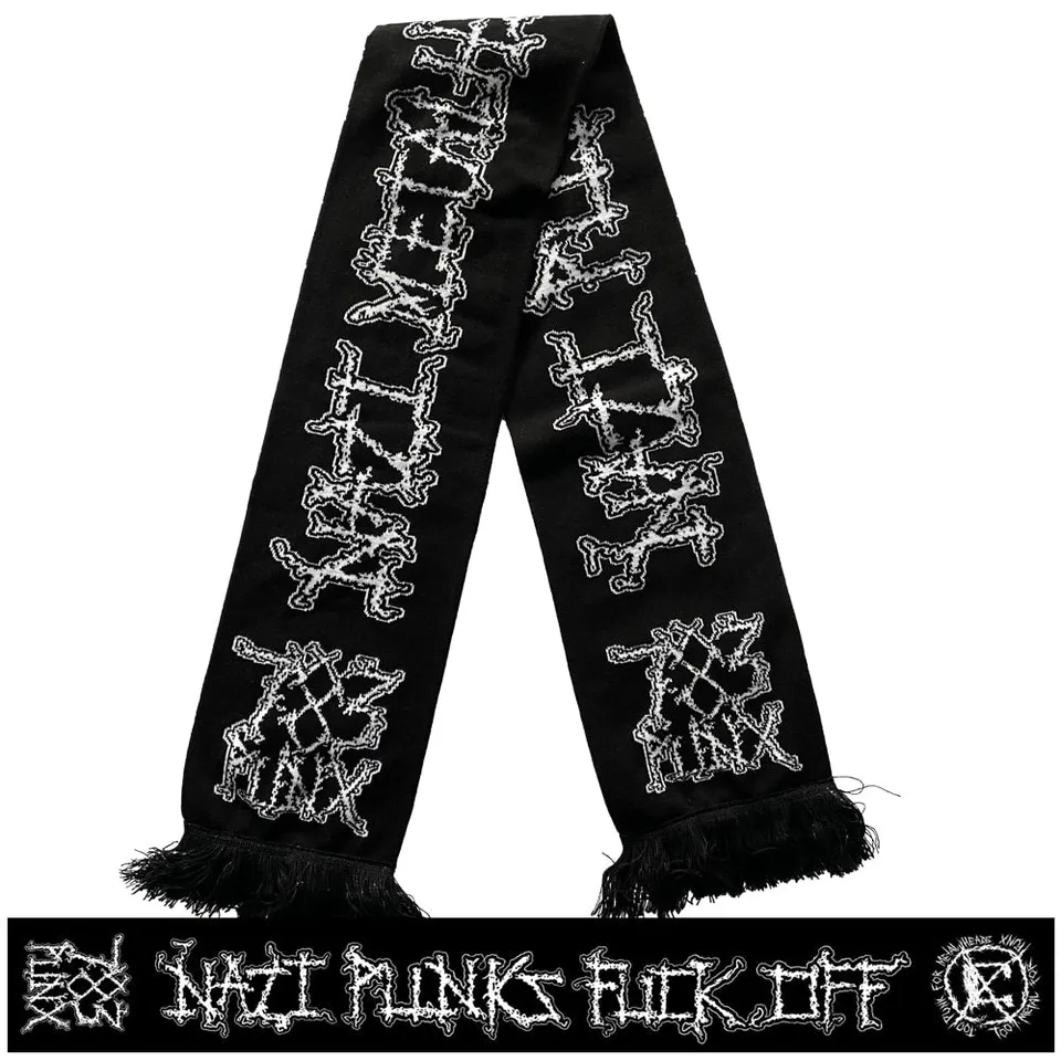 nazi-punks-fuck-off-charpe-double-face-franges image 1