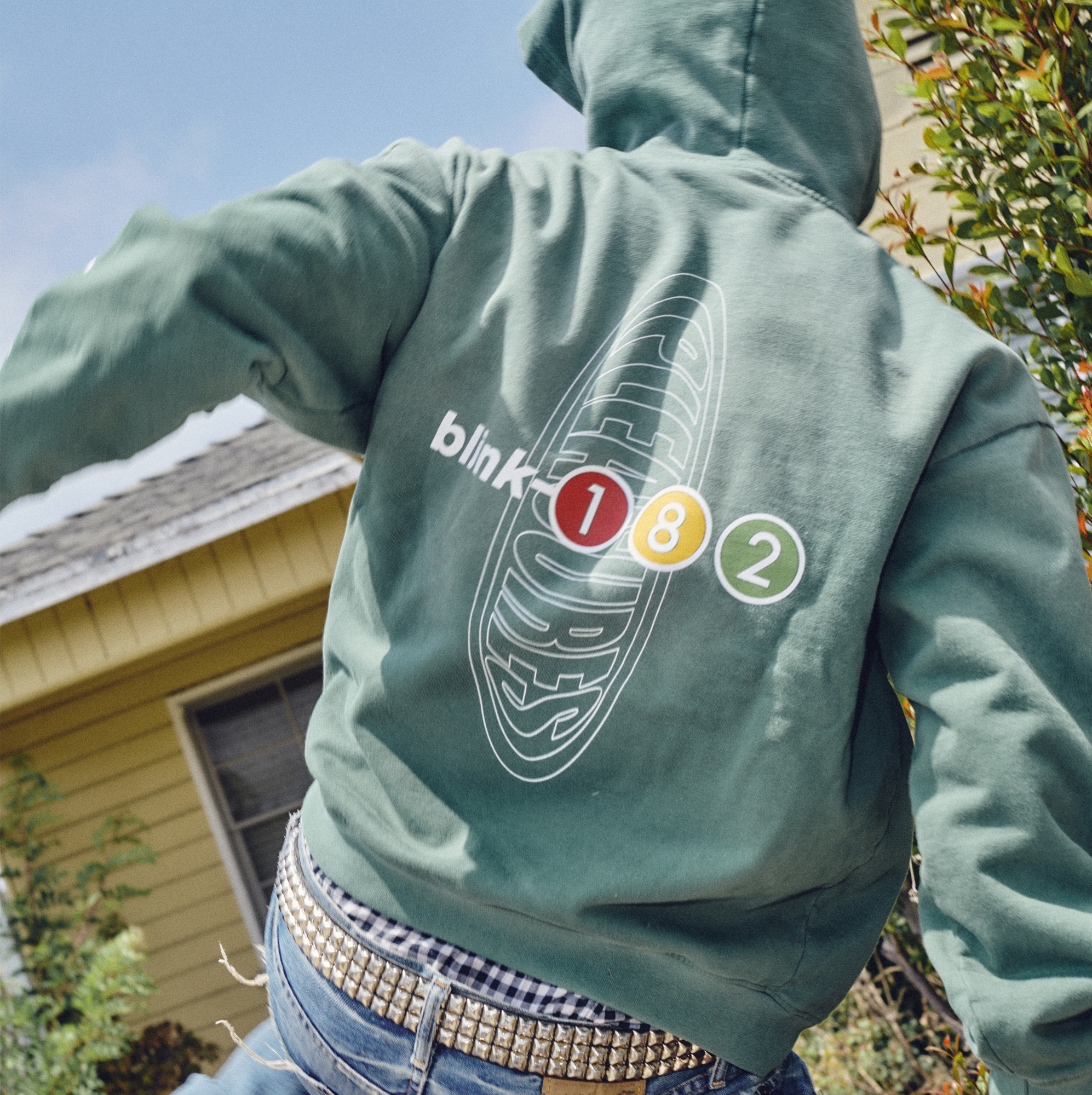 blink-182-pleasures-oval-tracklist-hoodie-vert-taille-l image 2