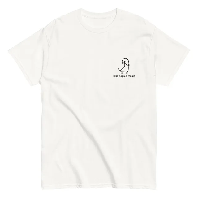 i-like-dogs-music-t-shirt-coton-blanc image 1