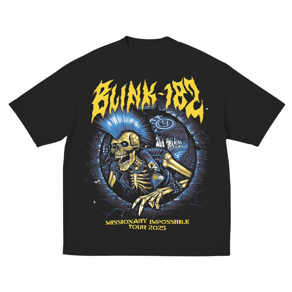 blink-182-mohawk-skeleton-t-shirt-tour-2025 image 1