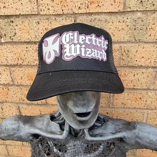 electric-wizard-logo-casquette-trucker-phosphorescente-blanche image 1