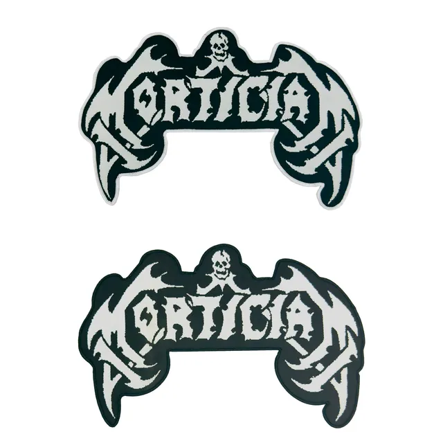 mortician-logo-patch-tiss-oversize-bordure-noire image 1