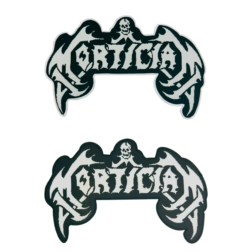 mortician-logo-patch-tiss-oversize-bordure-noire image 1