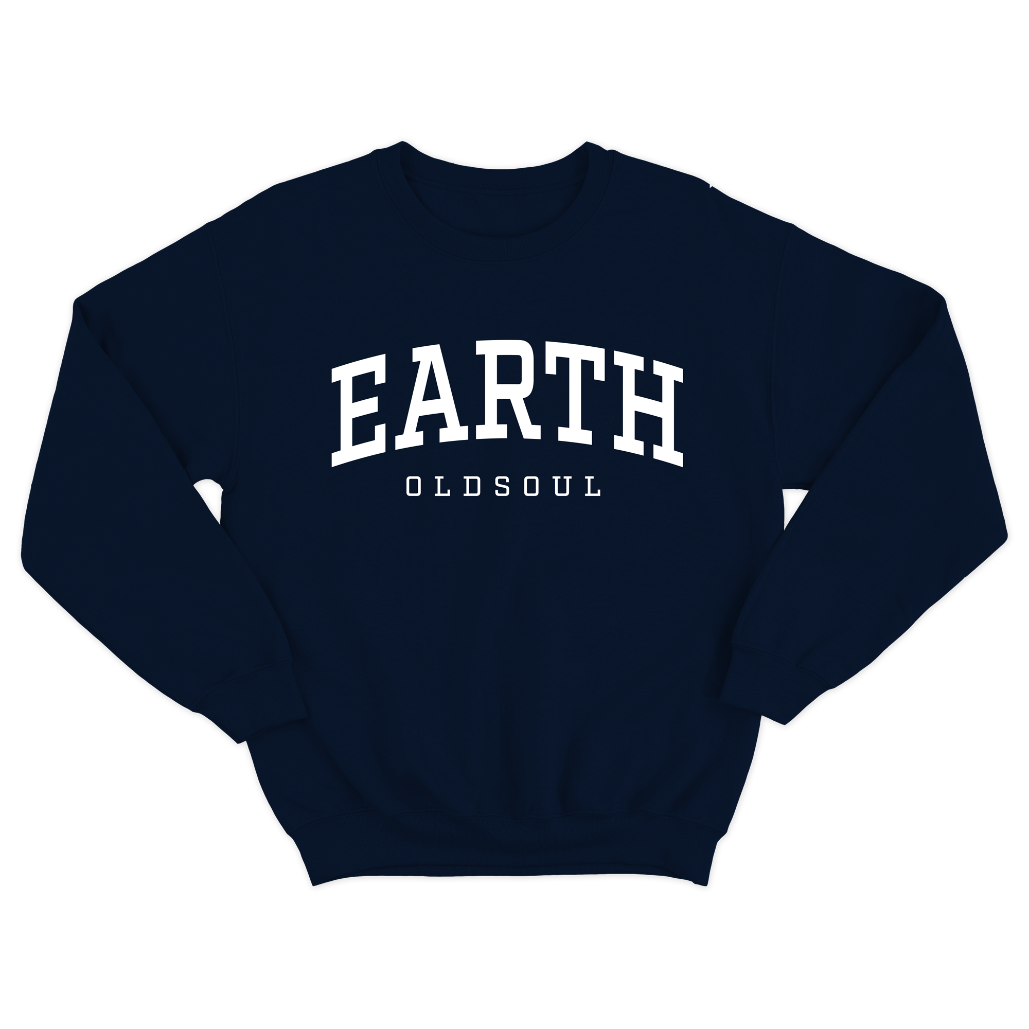 oldsoul-earth-university-sweat-crewneck-bleu-marine-imprim image 2
