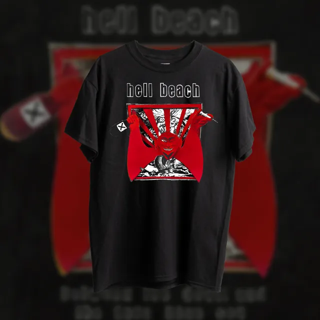 hell-beach-devil-t-shirt-noir-pr-commande-coton-taille-m image 1