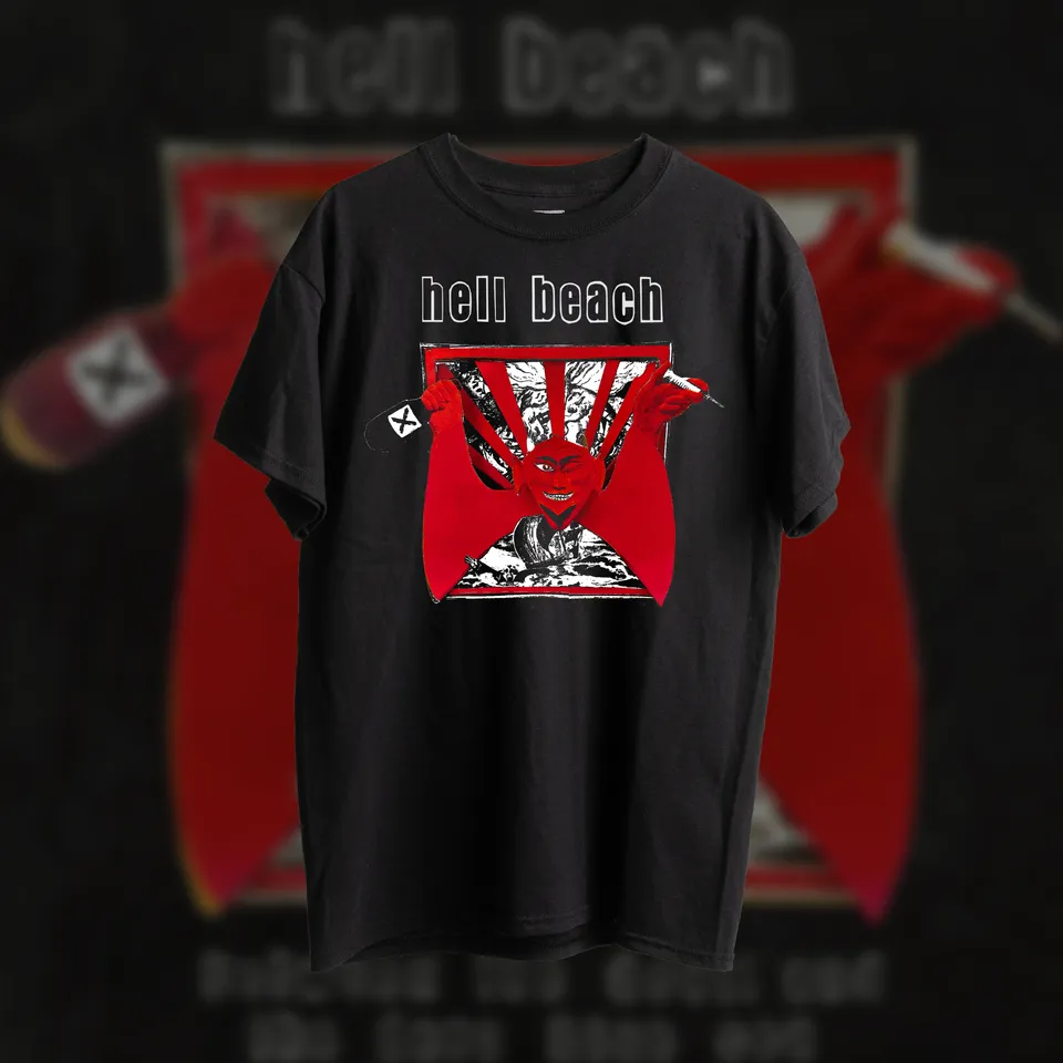 hell-beach-devil-t-shirt-noir-pr-commande-coton-taille-m image 1