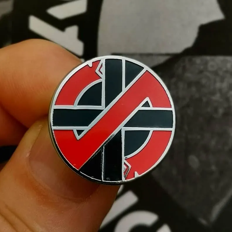 783punx-enamel-pins-crass-symbol-pin-s-mail-rouge-noir-petit image 1