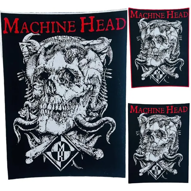 machine-head-burning-red-backpatch-dos-bordure-noire image 1