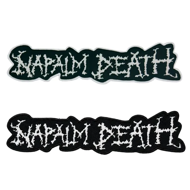 783punx-oversized-patch-napalm-death-logo-patch-dos-blanc-bordure-noire image 1