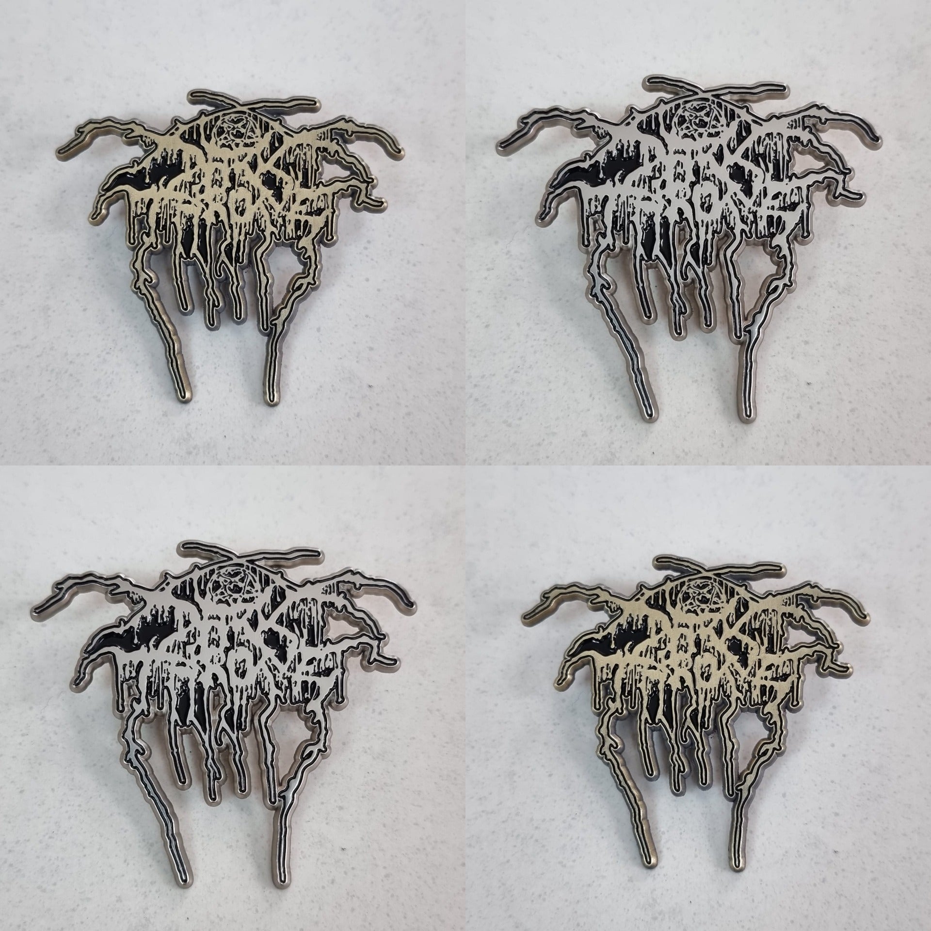 darkthrone-logo-pin-mail-black-metal-laiton-antique image 1