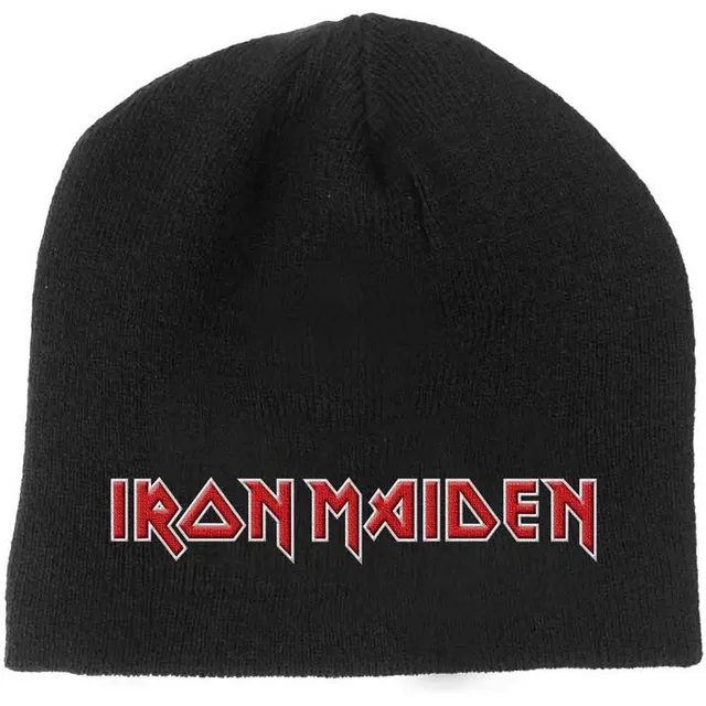 iron-maiden-logo-bonnet-beanie-noir-brod-officiel image 1
