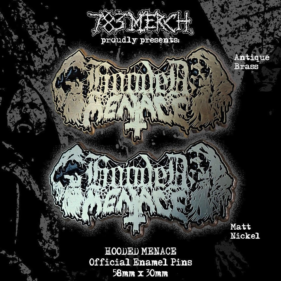 hooded-menace-logo-pin-s-mail-58-mm image 1