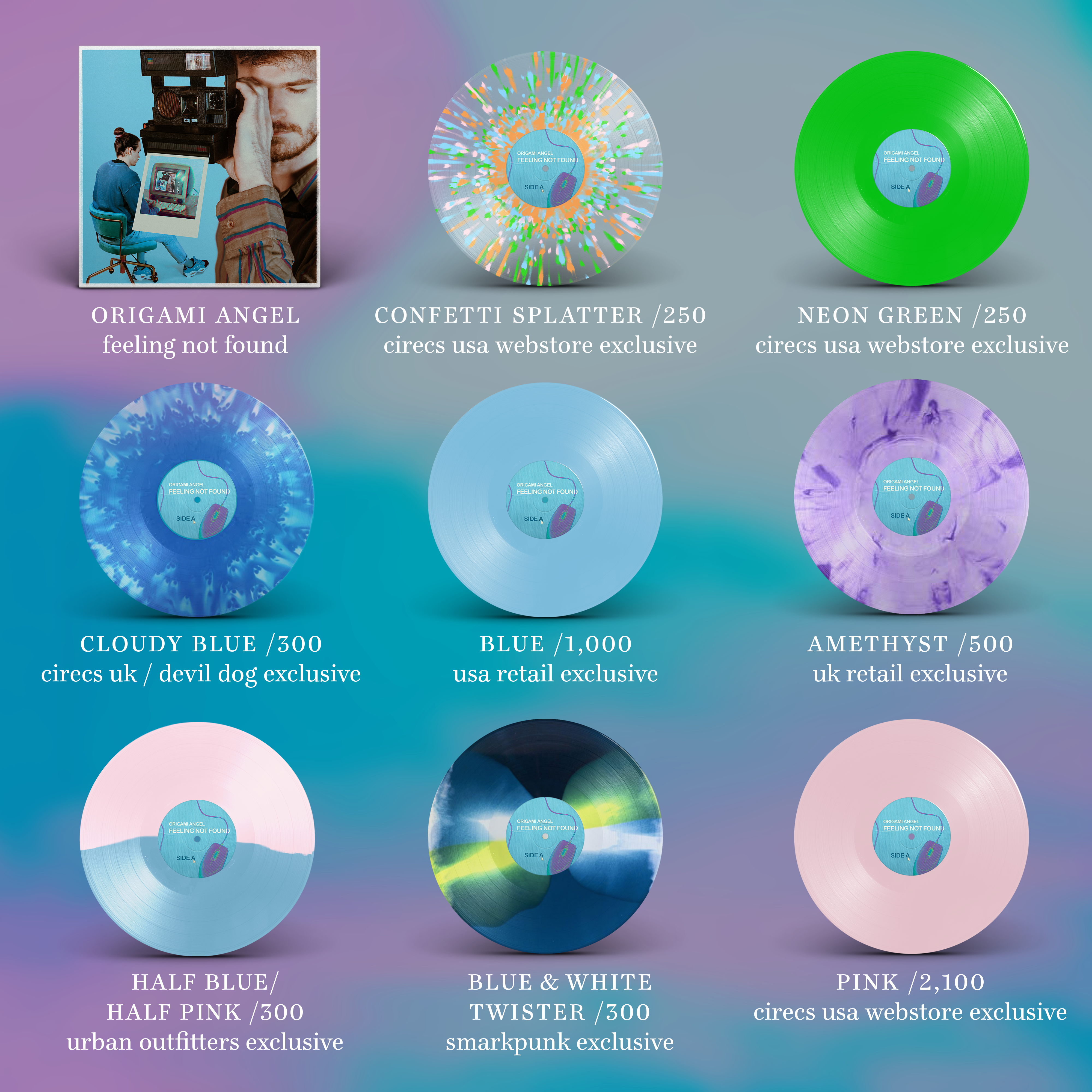 counter-intuitive-origami-angel-feeling-not-found-vinyle-splatter image 2