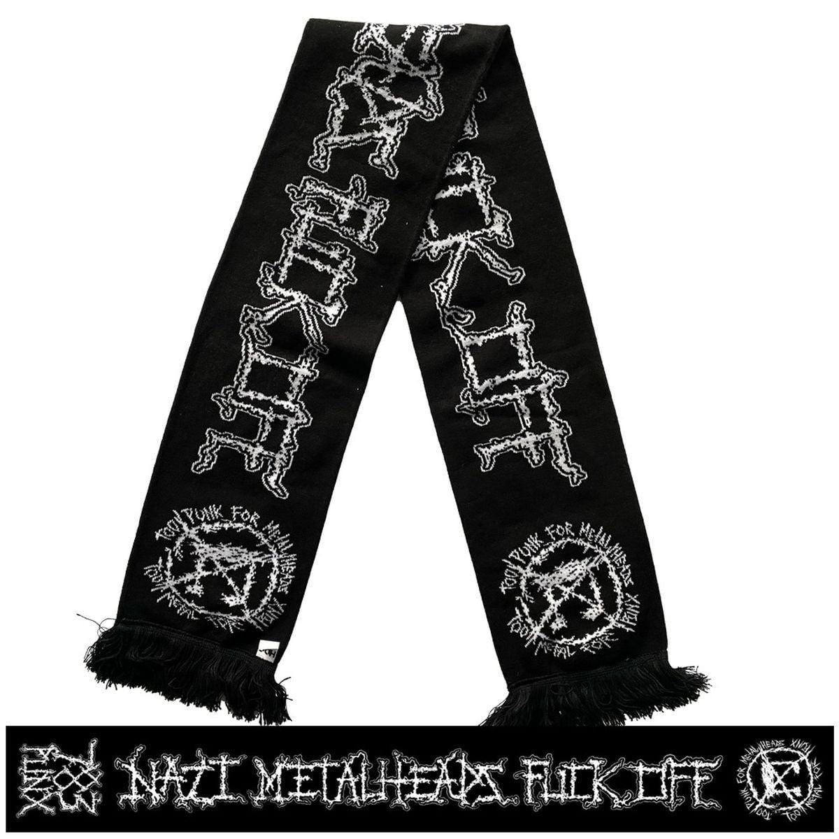 nazi-punks-fuck-off-charpe-double-face-franges image 2