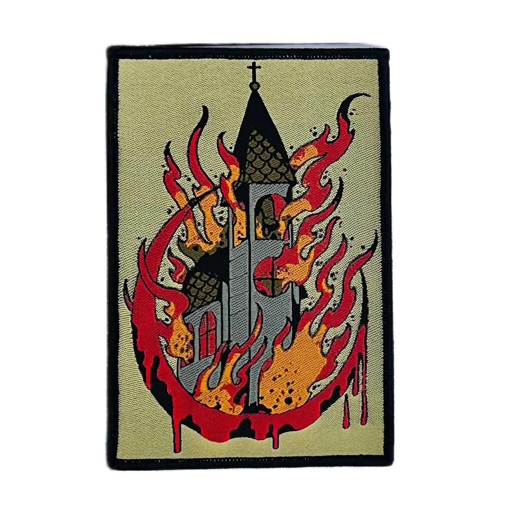 burn-your-local-church-patch-tiss-bordure-noire image 2