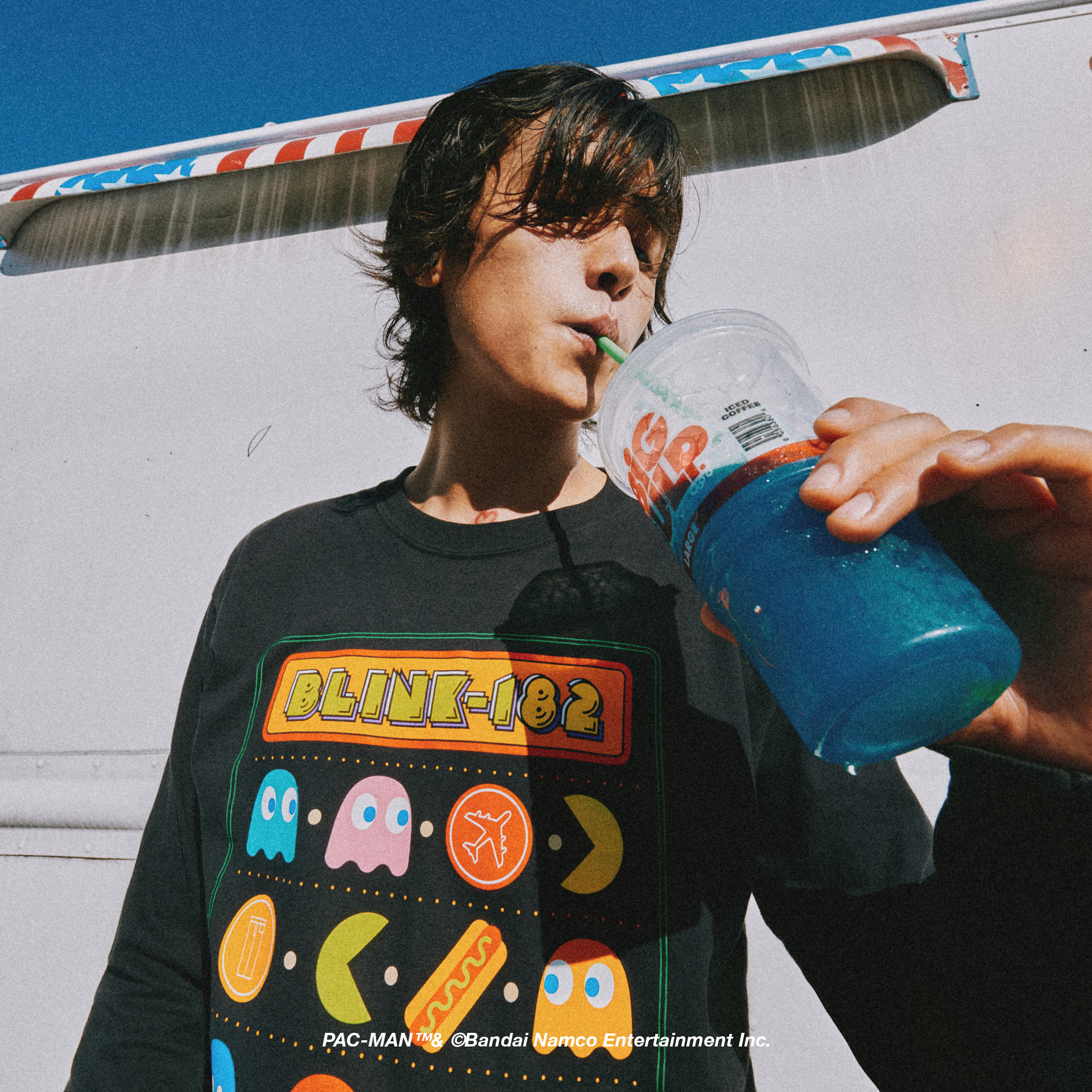 blink-182-pac-man-7-eleven-t-shirt-manche-longue-noir image 4