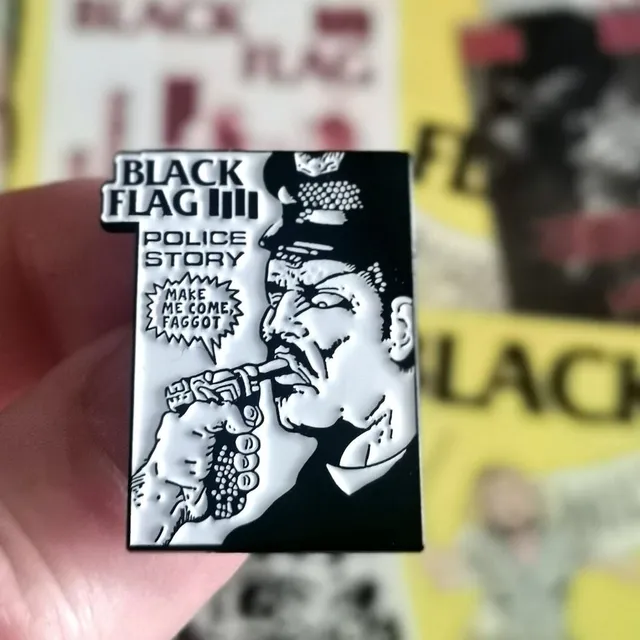 black-flag-police-story-pin-s-mail-30-mm-hardcore-punk image 1