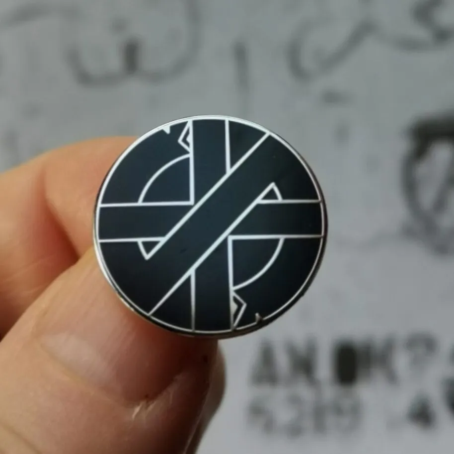 783punx-crass-symbol-black-pin-s-mail-25mm image 1