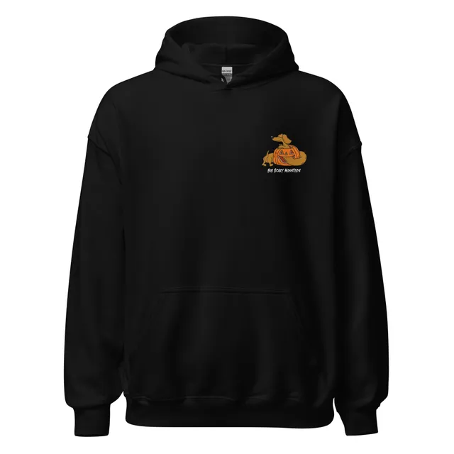 bsm-pumpkin-dog-hoodie-noir-sweat-capuche-coton image 1