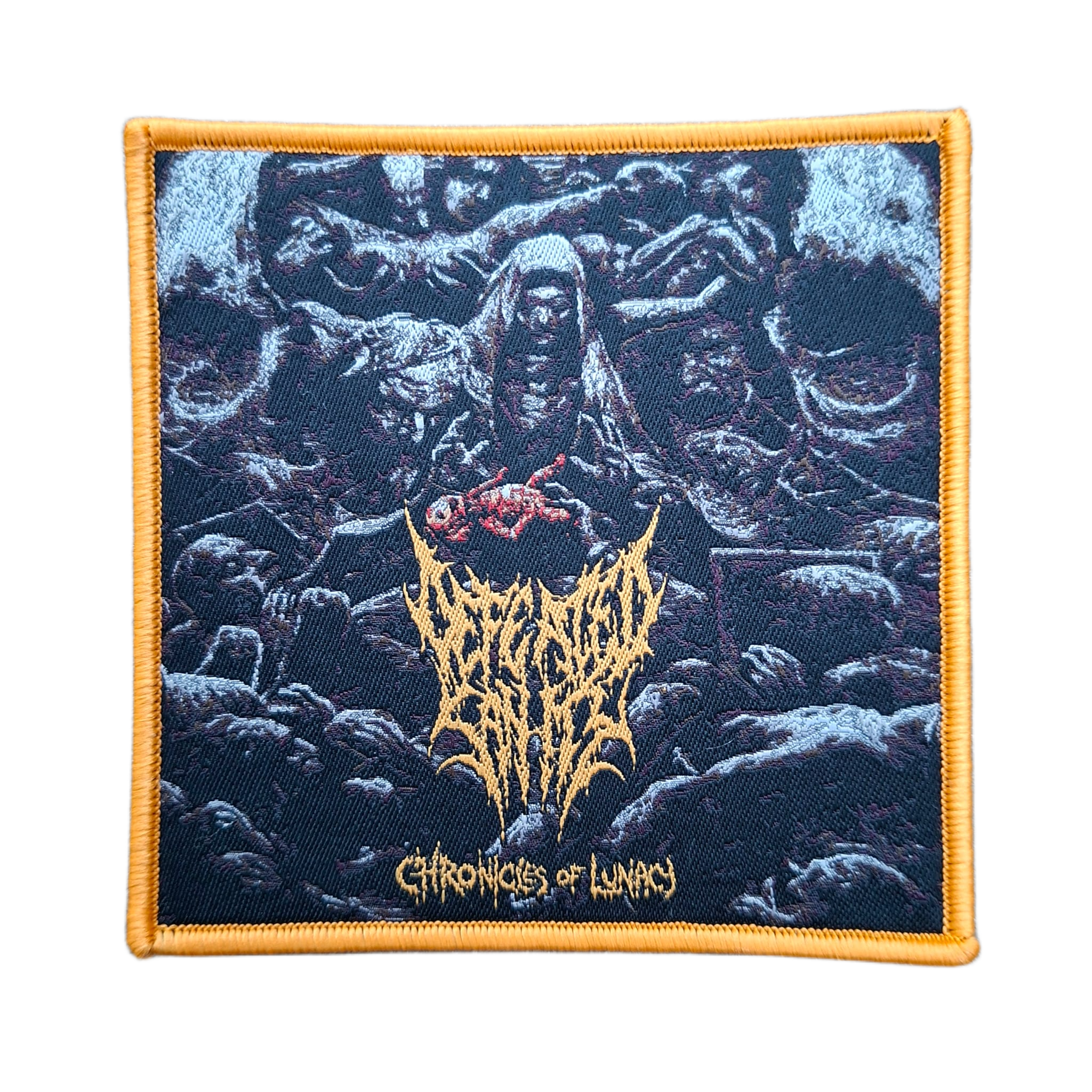 defeated-sanity-chronicles-of-lunacy-cusson-patch-tiss-bord-orange image 2