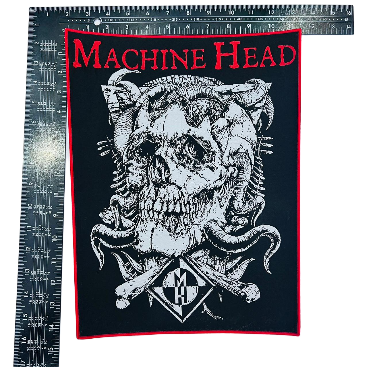 machine-head-burning-red-backpatch-dos-bordure-noire image 7