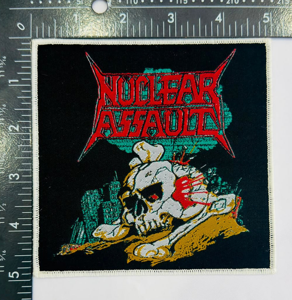 nuclear-assault-handle-with-care-1991-japan-tour-patch-tiss-bordure-noire image 5
