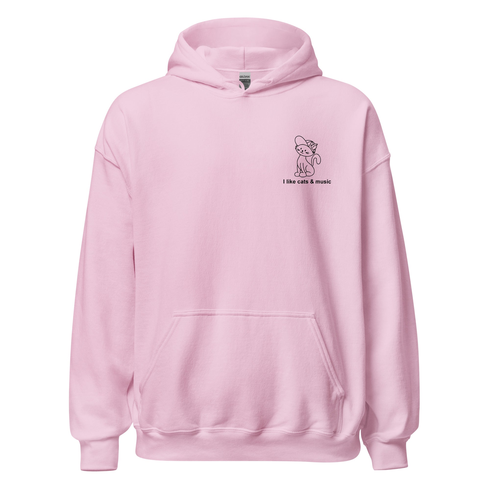 i-like-cats-music-hoodie-sweat-capuche-noir-taille-l image 7