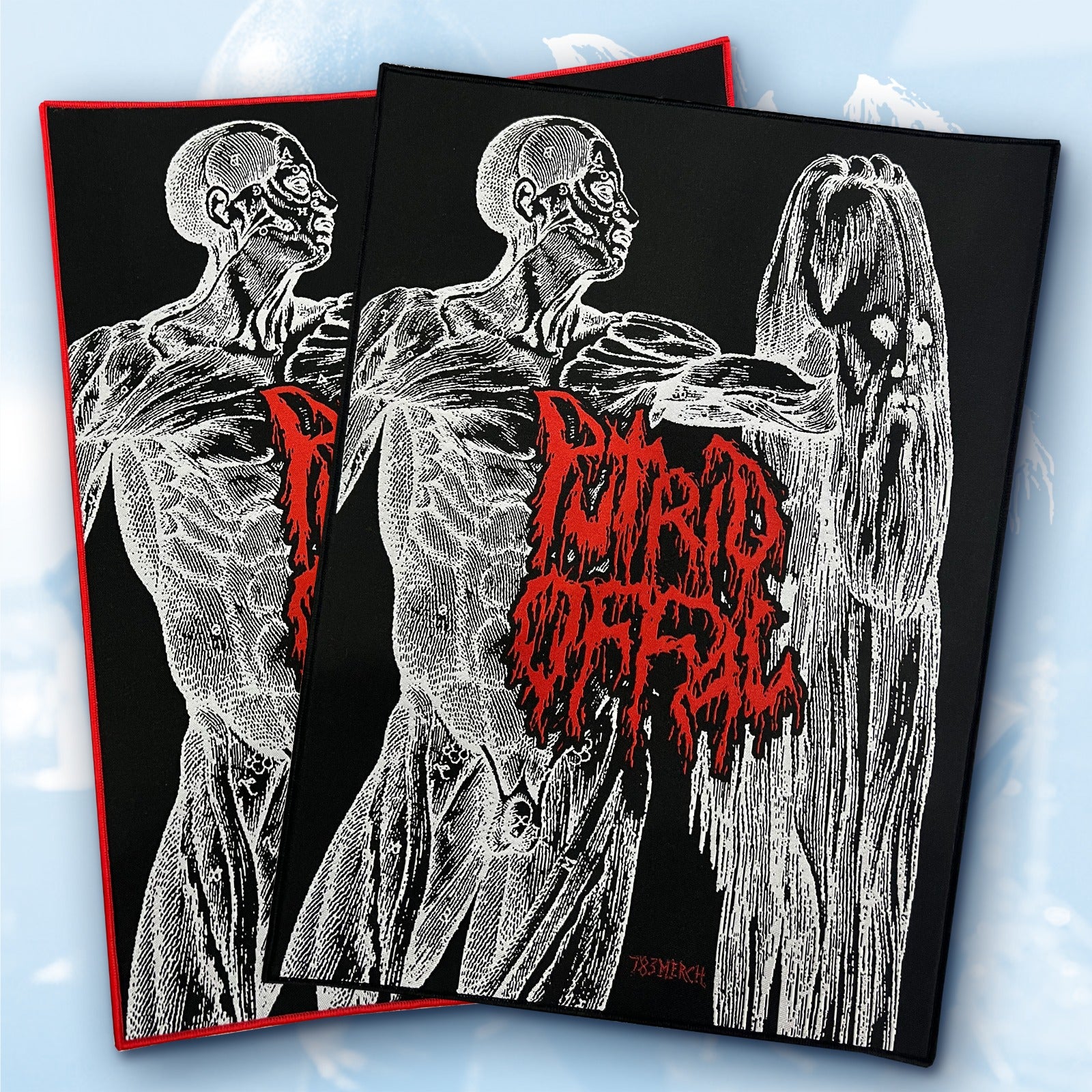 783punx-putrid-offal-skinned-backpatch-tiss-bord-noir-grand-dos image 1