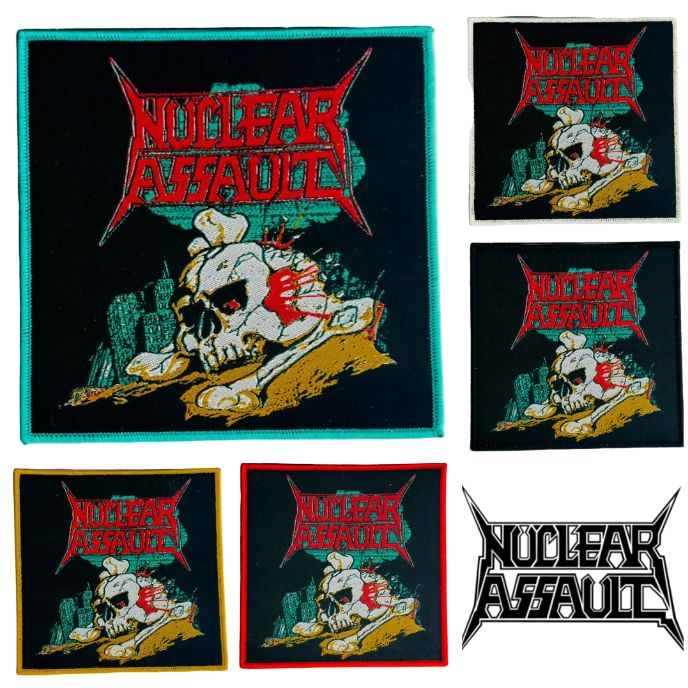 nuclear-assault-handle-with-care-1991-japan-tour-patch-tiss-bordure-noire image 1