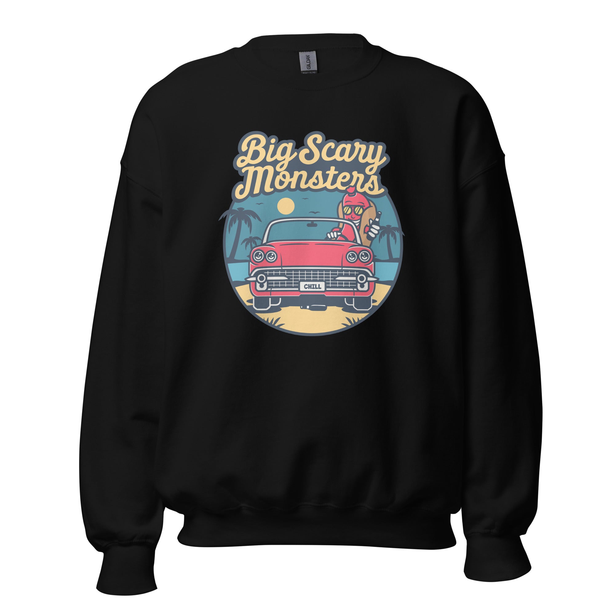 big-scary-monsters-hot-dog-sweatshirt-noir-coton image 1