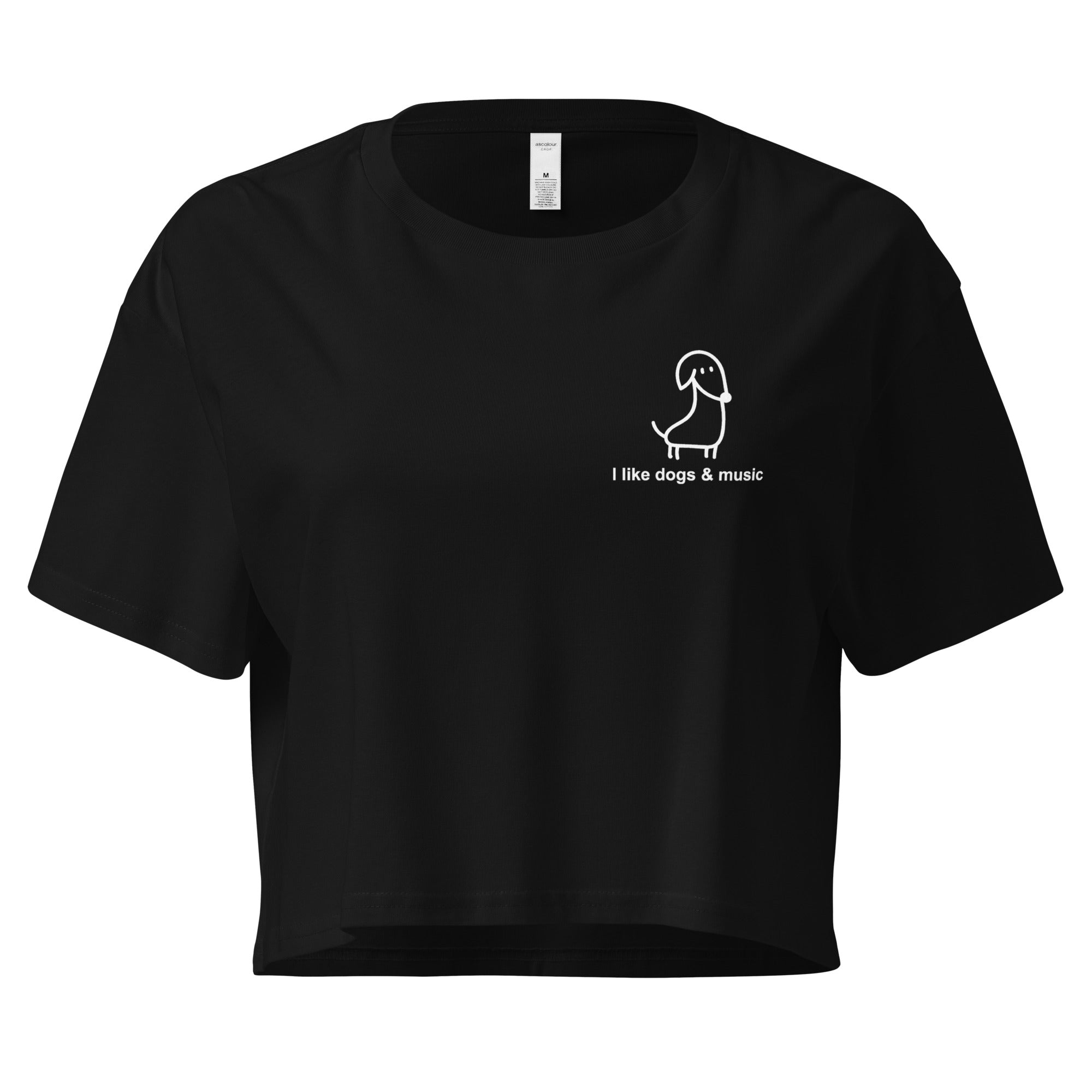 i-like-dogs-music-crop-top-noir-coton-taille-m image 2