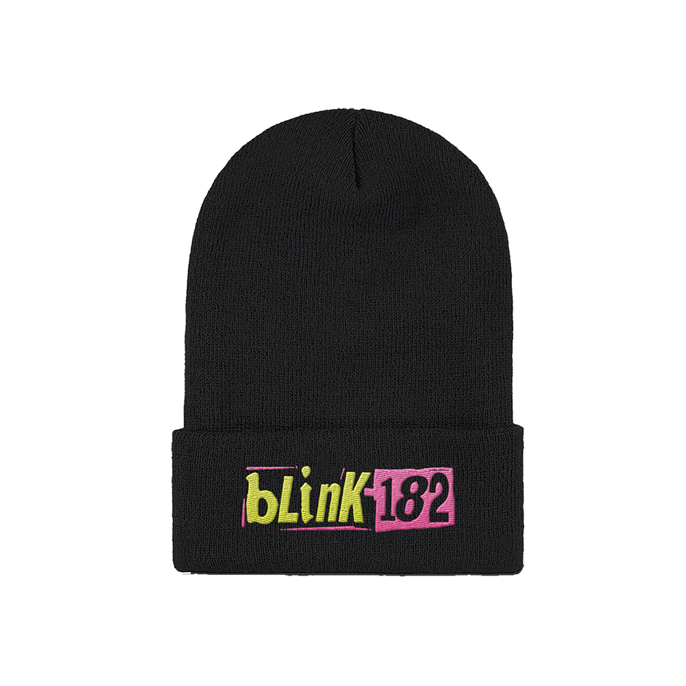 blink-182-black-logo-bonnet-noir-brod image 1